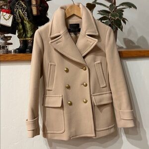 J. Crew Tan Double-Breasted Peacoat